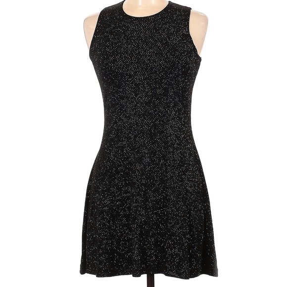Marian & Maral Dress Sparkle Glitter Black 90s Vintage Stretchy Short Sleeveless - Picture 1 of 7